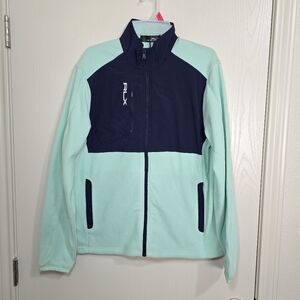 RLX Ralph Lauren Golf Fleece Jacket Full Zip Mint Green Blue Mens Size M New